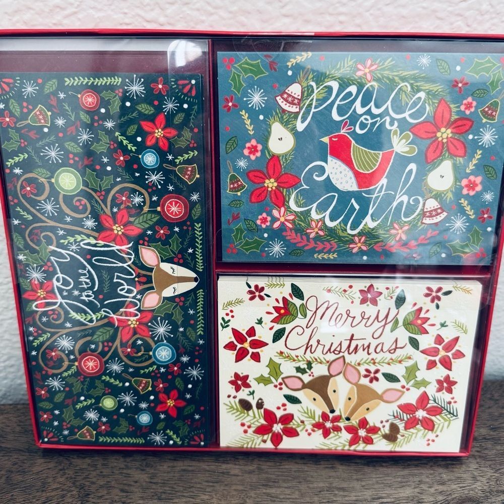 Christmas Cards Molly & Rex Woodland Botanical Deer 18-ct Set